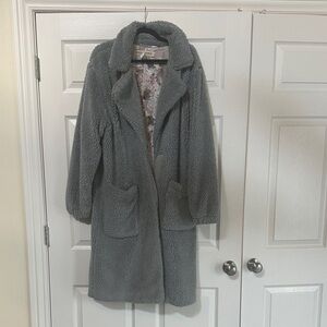 Free People Gray Teddy Coat